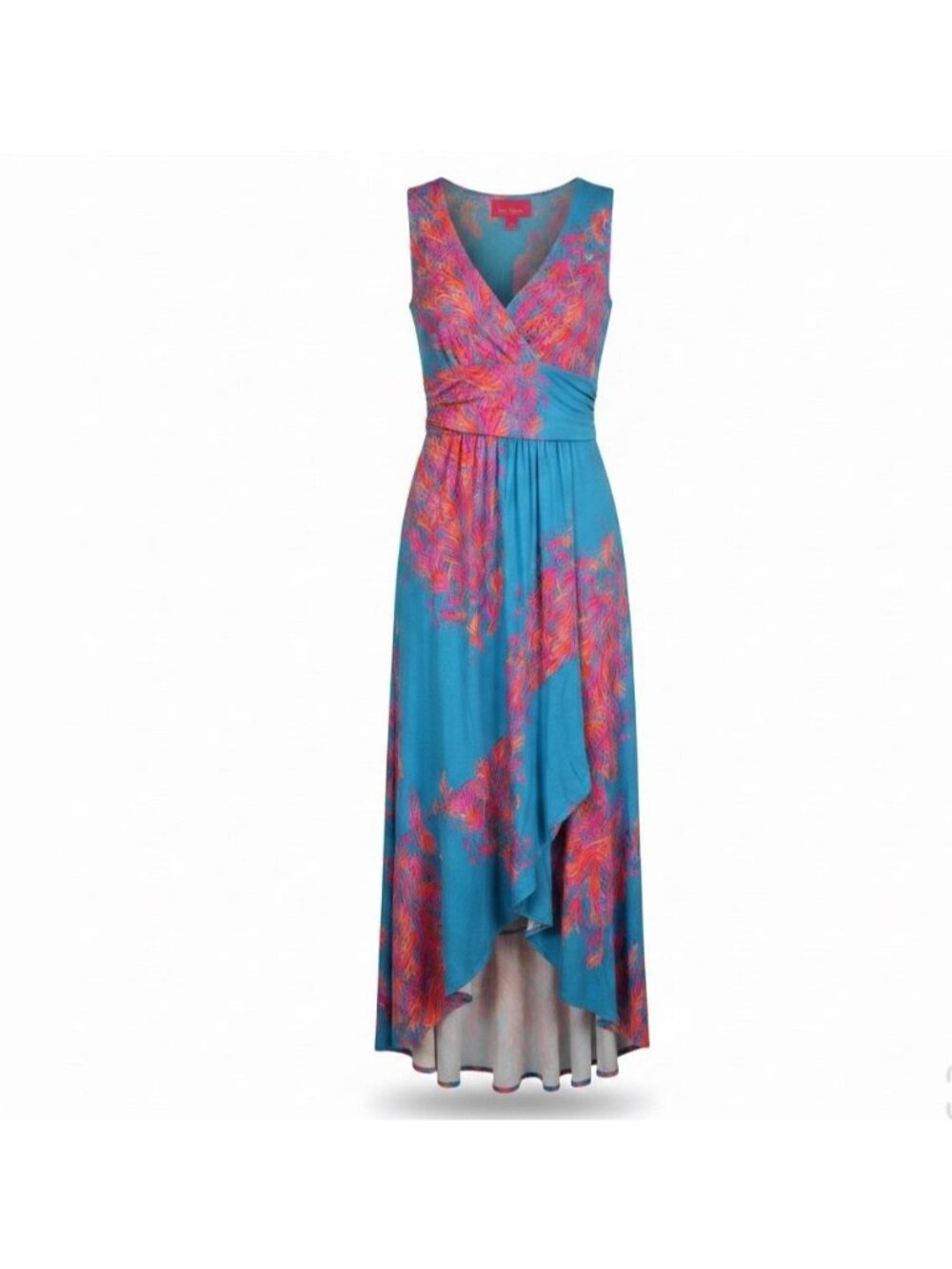 Lilly Pulitzer Womens Aqua Pink Rayon Spandex Floral-Print Maxi Dress Size XS